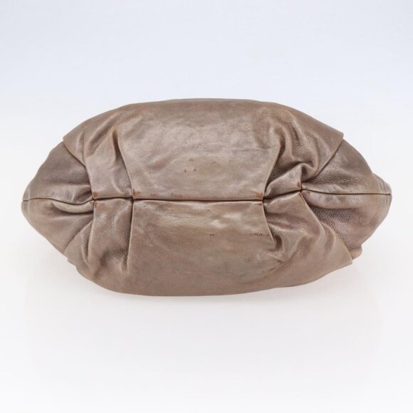 PRADA Shoulder Bag Leather Beige Silver Auth - Picture 12 of 15